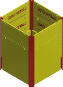 Einfach_Schacht_Doppelgleitschiene Render unserer Einzelschacht Baugrube